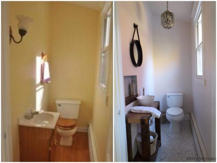 Powder room before and after | Little Victorian