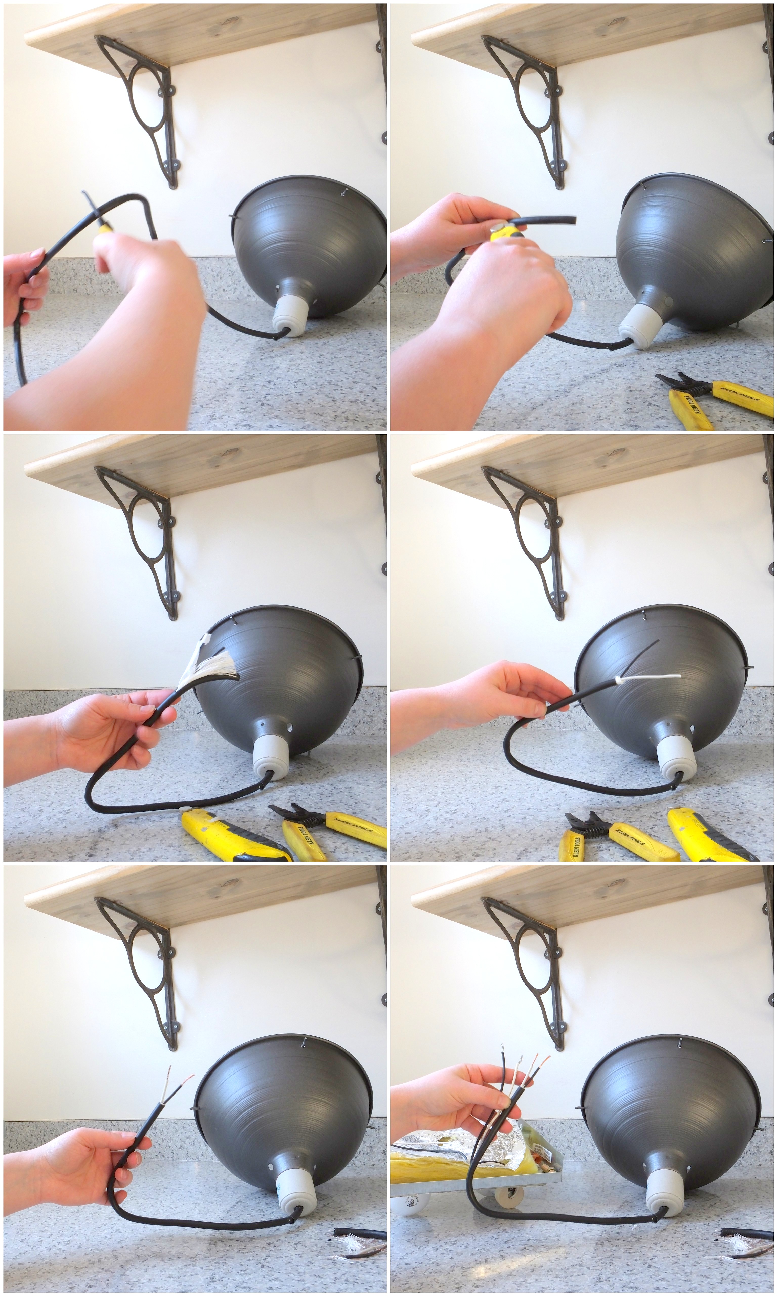 A Plug In Light Into Ceiling, How To Cut Chandelier Wire