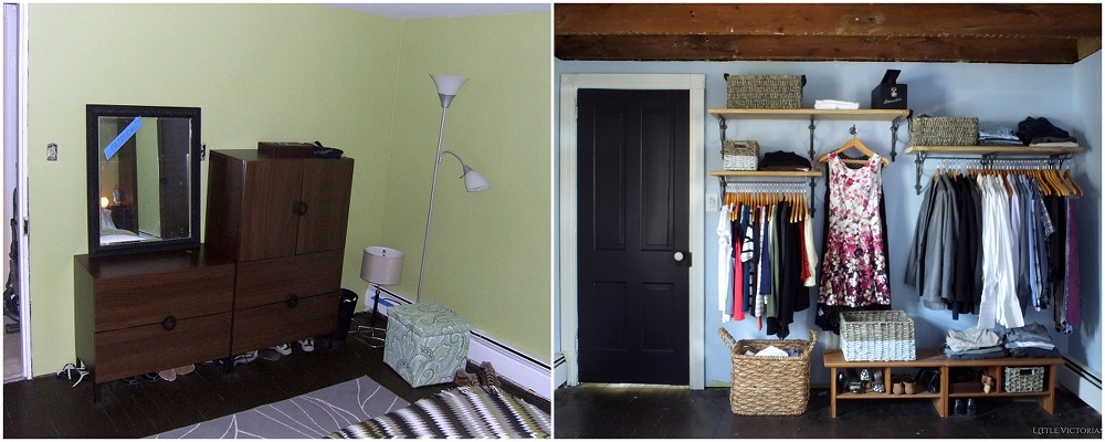 Closet before and after